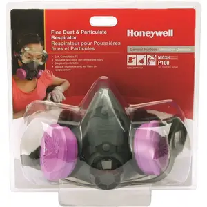 Honeywell 5580P100M Half Mask Respirator With P100, Medium Gray, Pink