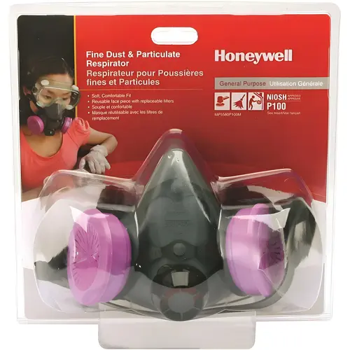 Half Mask Respirator With P100, Medium Gray, Pink Half Mask Respirator With P100, Medium Gray, Pink