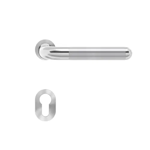 Lever set on rose Lignano Steel Lever set on rose Lignano Steel