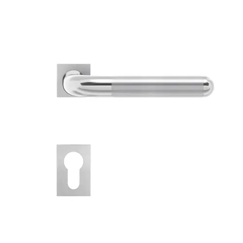 Lever set on rose Lignano Steel Lever set on rose Lignano Steel