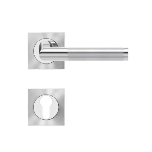 Lever set on rose Rio Steel Lever set on rose Rio Steel