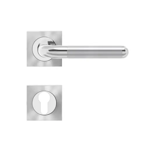 Lever set on rose Lignano Steel Lever set on rose Lignano Steel