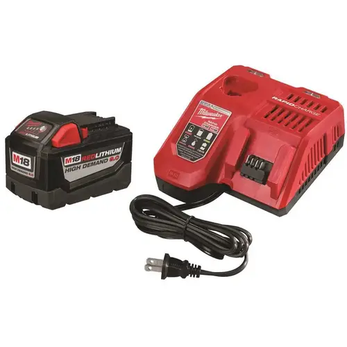 M18 18-Volt Lithium-Ion High Demand Battery Pack 9.0Ah and Charger Starter Kit Black M18 18-Volt Lithium-Ion High Demand Battery Pack 9.0Ah and Charger Starter Kit Black