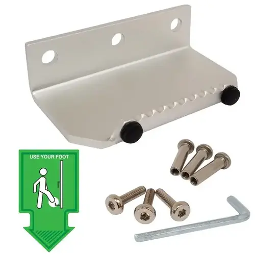FOOT OPERATED DOOR PULL - ALUMINUM - SILVER FINISH FOOT OPERATED DOOR PULL - ALUMINUM - SILVER FINISH