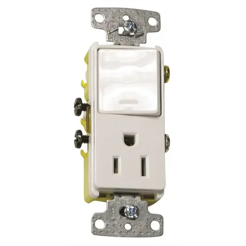 Wiring 15 Amp Rocker Combo Switch And Receptacle White Wiring 15 Amp Rocker Combo Switch And Receptacle White