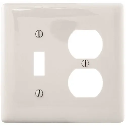 2-Gang MIDI Duplex/Toggle Wall Plate, White