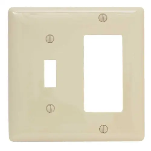 2-Gang Combo Toggle/Receptacle Wall Plate, Ivory 2-Gang Combo Toggle/Receptacle Wall Plate, Ivory