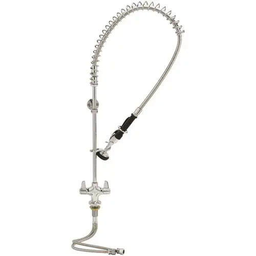 EQUIP BY T&S BRASS SINGLE-HOLE DECK-MOUNTED PRE-RINSE UNIT WITH MIXING FAUCET AND 6-INCH WALL BRACKET