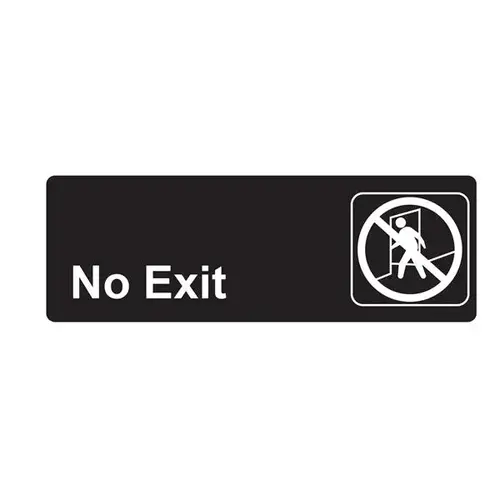 SIGN NO EXIT - BLACK AND WHITE 9" X 3" SIGN NO EXIT - BLACK AND WHITE 9" X 3"