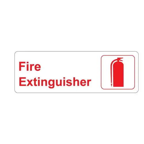 SIGN FIRE EXTINGUISHER - RED AND WHITE 9" X 3" SIGN FIRE EXTINGUISHER - RED AND WHITE 9" X 3"
