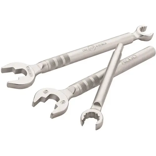 One Stop Wrench, 12 in L, 9/16 in; 15/16 in opening, Aluminum