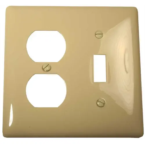 2-Gang MIDI Duplex/Toggle Wall Plate, Ivory