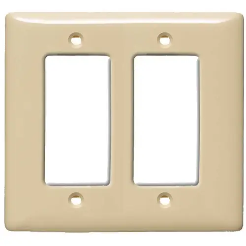 2-Gang Decorator Wall Plate, White