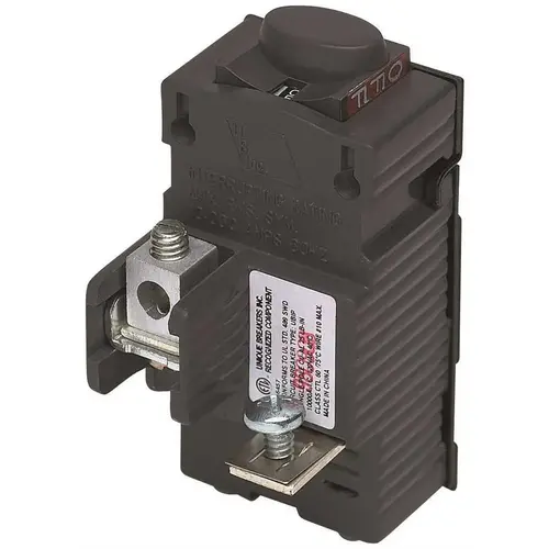 New UBIP 20 Amp 1-Pole Pushmatic Replacement Circuit Breaker Black
