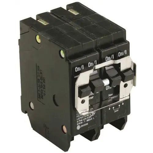 BR 2-30 Amp 2 Pole BQC (Common Trip) Quad Circuit Breaker Black