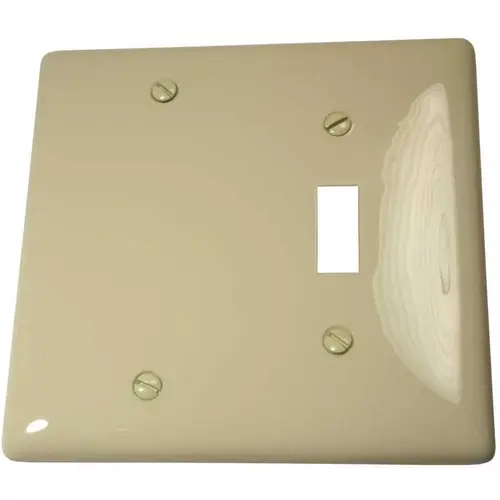 2-Gang Toggle Blank Wall Plate, Ivory 2-Gang Toggle Blank Wall Plate, Ivory