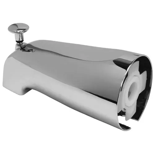 Bathtub Spout with Top Diverter and Adjustable Slide Connector in Chrome Bathtub Spout with Top Diverter and Adjustable Slide Connector in Chrome