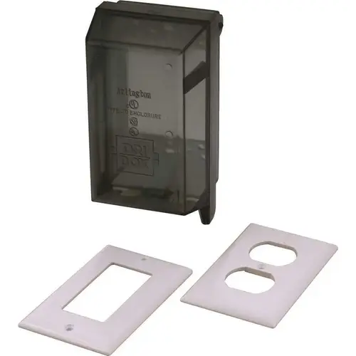 1-Gang Clear Dri-Box Adapters with Non-Metallic Cover and Base Weatherproof-In-Use Vertical
