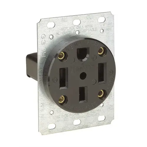 50 Amp Nylon Power Single Outlet, Black
