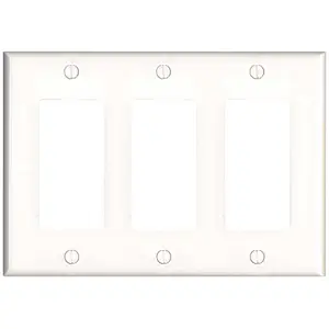 Leviton 80611-W White 3-Gang Decorator/Rocker Wall Plate