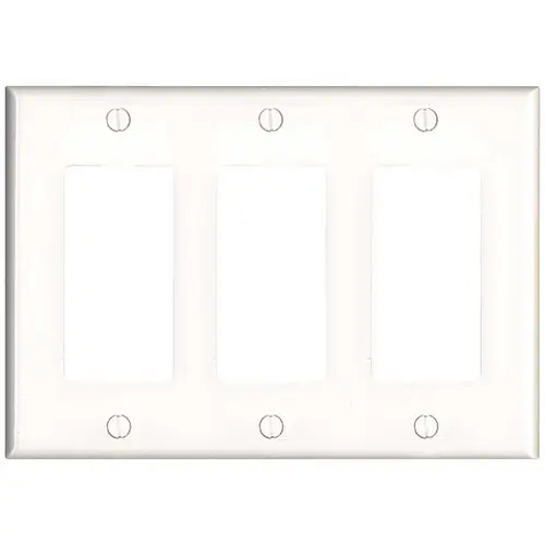 White 3-Gang Decorator/Rocker Wall Plate