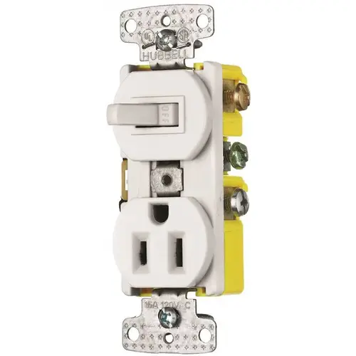-Pro 15 Amp 120 Vac 2-Position Combination Toggle Switch White