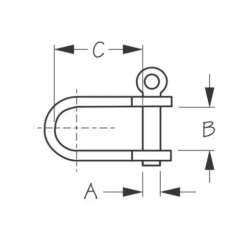 Stainless Steel STRIP D Shackle 9/16X15/ 16 Stainless Steel STRIP D Shackle 9/16X15/ 16