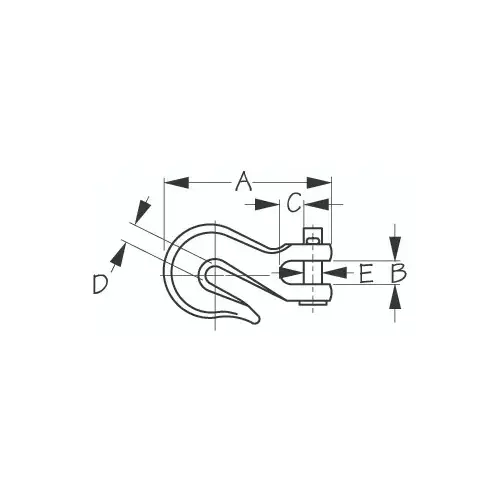Stainless Steel CLEVIS GRAB HOOK 1/2" Stainless Steel CLEVIS GRAB HOOK 1/2"