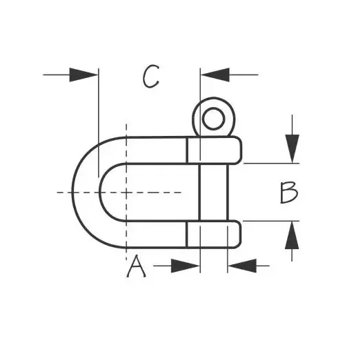 Stainless Steel 316 D SHACKLE 1/2" Stainless Steel 316 D SHACKLE 1/2"