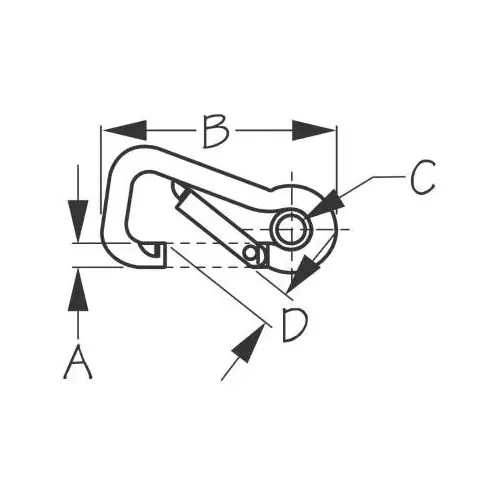 Stainless Steel ASYM SNAP W/EYE 4-3 /4 Stainless Steel ASYM SNAP W/EYE 4-3 /4