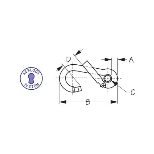 Stainless Steel SNAP W/EYE 4-3/4 OFFST GATE Stainless Steel SNAP W/EYE 4-3/4 OFFST GATE