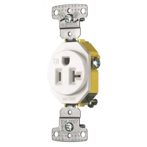 Wiring 20 Amp Single Receptacle, White