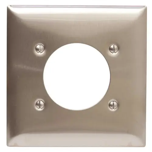 2-Gang Receptacle Wall Plate, Stainless Steel