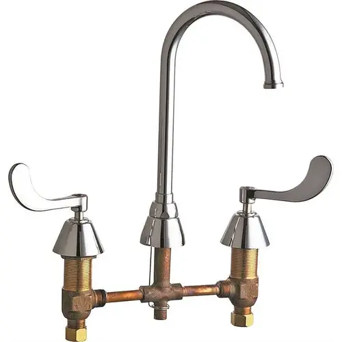 8 in. Widespread 2-Handle High Arc Bathroom Faucet in Chrome with 5-1/4 in. Rigid/Swing Gooseneck Spout 8 in. Widespread 2-Handle High Arc Bathroom Faucet in Chrome with 5-1/4 in. Rigid/Swing Gooseneck Spout