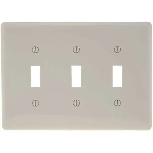3-Gang MIDI Toggle Wall Plate, White
