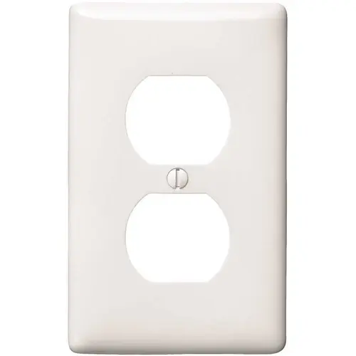 1-Gang MIDI Duplex Wall Plate, White 1-Gang MIDI Duplex Wall Plate, White