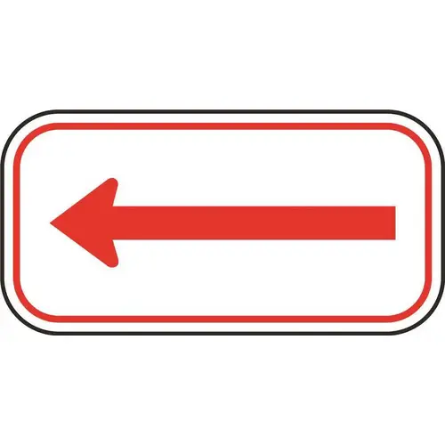 "Single Arrow" Sign, 12" X 6", Standard Aluminum RED / WHITE "Single Arrow" Sign, 12" X 6", Standard Aluminum RED / WHITE