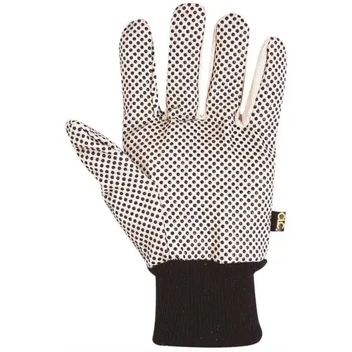 Large Cotton Canvas Work Gloves with PCV Gripper Dots Pair Large Cotton Canvas Work Gloves with PCV Gripper Dots Pair