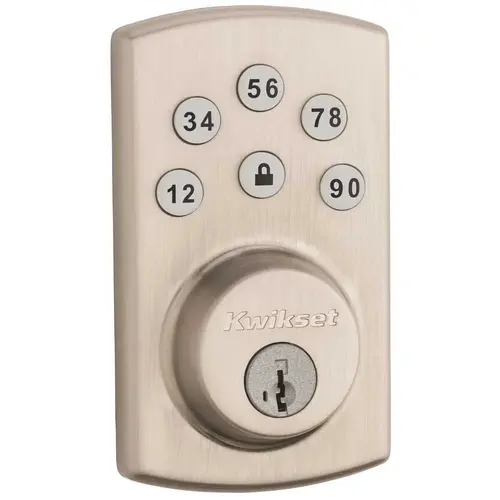Powerbolt Satin Nickel Single-Cylinder Electronic Keypad Deadbolt Featuring SmartKey Seurity Powerbolt Satin Nickel Single-Cylinder Electronic Keypad Deadbolt Featuring SmartKey Seurity