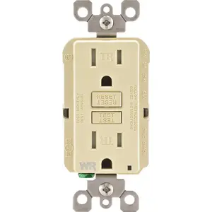 Leviton GFWT1-I 15 Amp SmartlockPro Weather/Tamper Resistant GFCI Outlet, Ivory