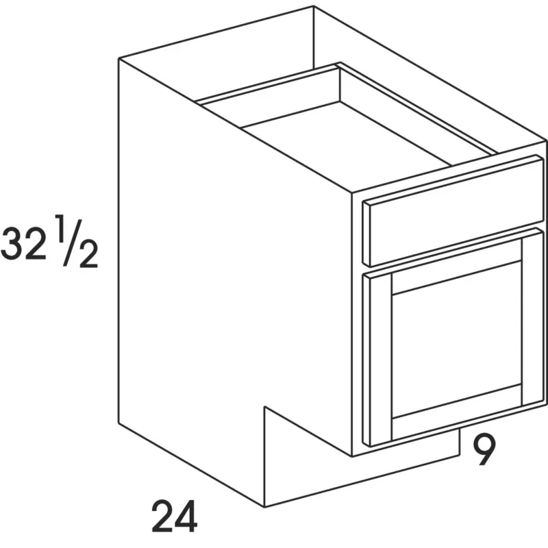 The Wolf Organization LLC Classic Series Base Cabinets Honey Dartmouth ADA 18W x 24D x 32-1/2H - Wolf 1415756