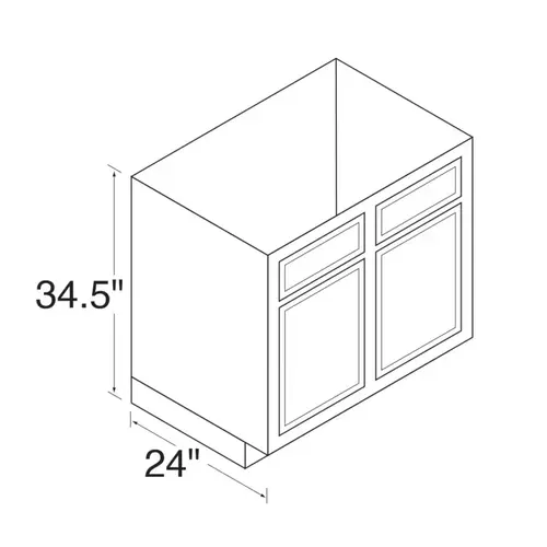 30"W x 34-1/2"H x 24"D Gray Sink Base, Recessed Panel 30"W x 34-1/2"H x 24"D Gray Sink Base, Recessed Panel