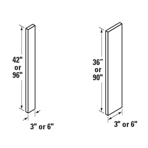 3"W x 42"H DWhite Filler, DW3"42 3"W x 42"H DWhite Filler, DW3"42