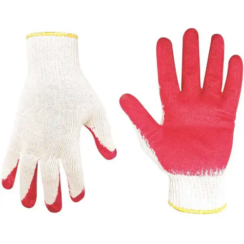 Large Economy String Knit with Red Latex Dip Gloves - pack of 12 Large Economy String Knit with Red Latex Dip Gloves - pack of 12
