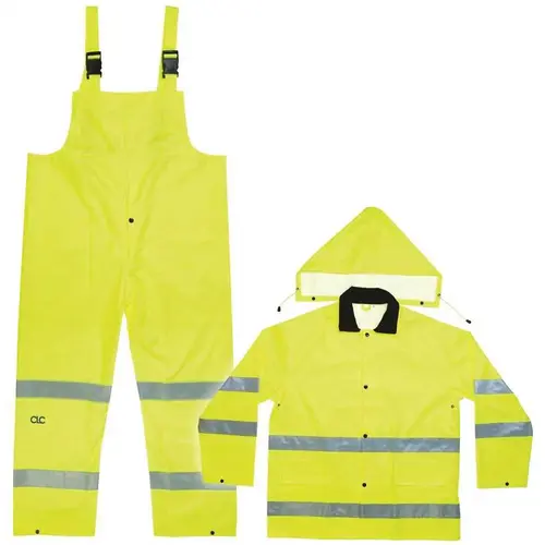 Unisex X-Large PVC ANSI Class 3 Rain Suit Yellow Unisex X-Large PVC ANSI Class 3 Rain Suit Yellow