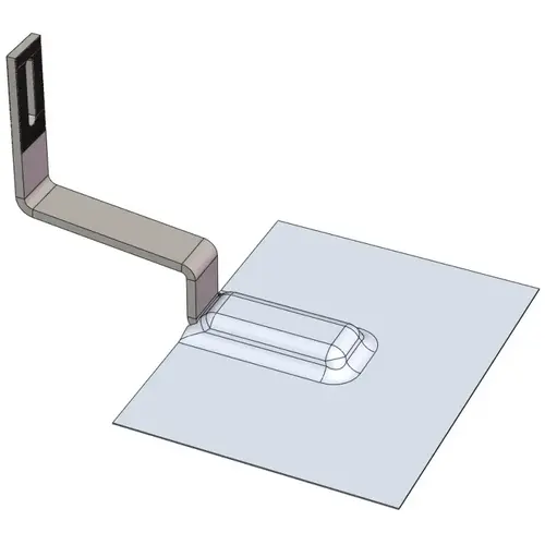 Flat Tile Hook with Flashing and Two Lag Screws Flat Tile Hook with Flashing and Two Lag Screws