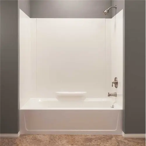 Durawall 30 in. x 60 in. x 58 in. Easy Up Adhesive Alcove Bath Tub Surround in White Durawall 30 in. x 60 in. x 58 in. Easy Up Adhesive Alcove Bath Tub Surround in White