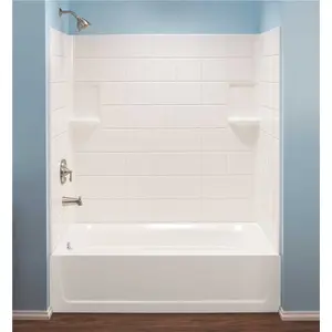 Mustee 670WHT Topaz 30 in. x 60 in. x 59 in. Direct-to-Stud Tub Surround in White