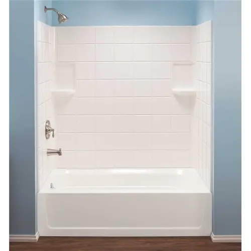Topaz 30 in. x 60 in. x 59 in. Direct-to-Stud Tub Surround in White