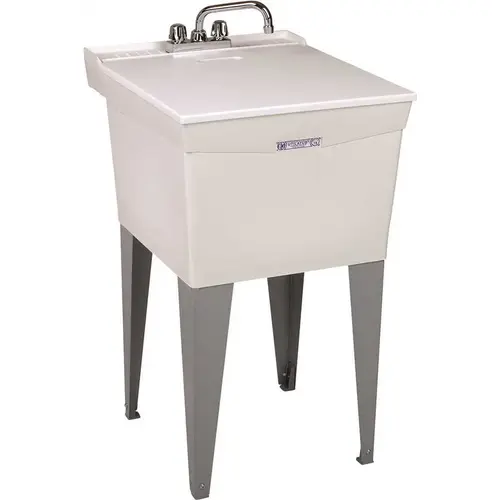 Utilatub Combo 20 in. x 24 in. x 33 in. Thermoplastic Floor Mount Laundry Tub White